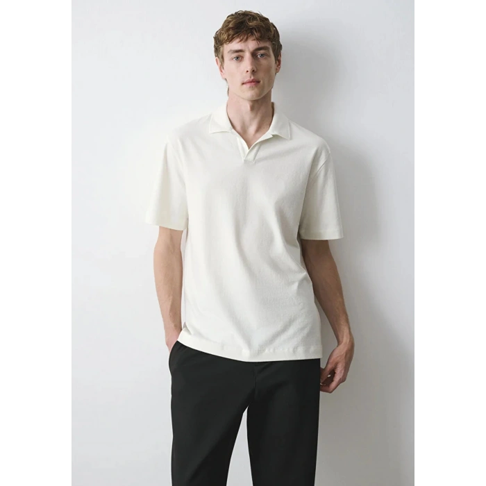 Mavi 0613341 Yakali Erkek Tshirt - Ekru