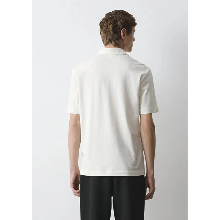 Mavi 0613341 Yakali Erkek Tshirt - Ekru
