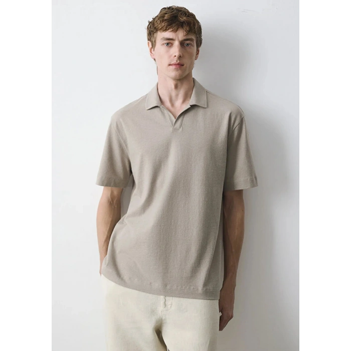 Mavi 0613341 Yakali Erkek Tshirt - Toprak