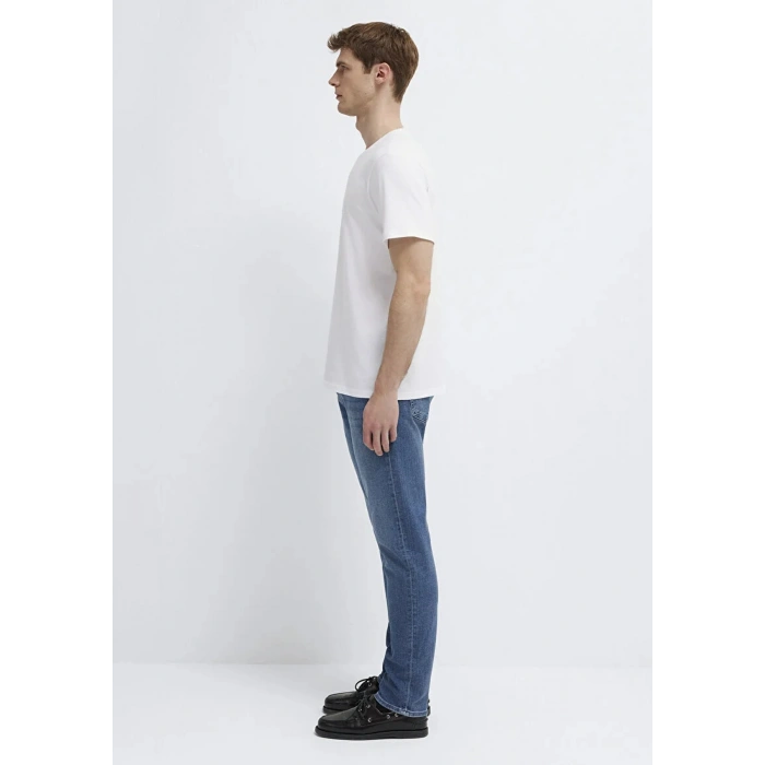 Mavi 0613364 0 Yaka Erkek Tshirt - Beyaz