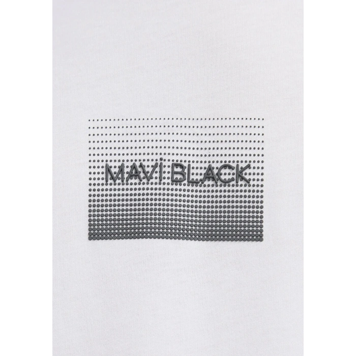 Mavi 0613364 0 Yaka Erkek Tshirt - Beyaz