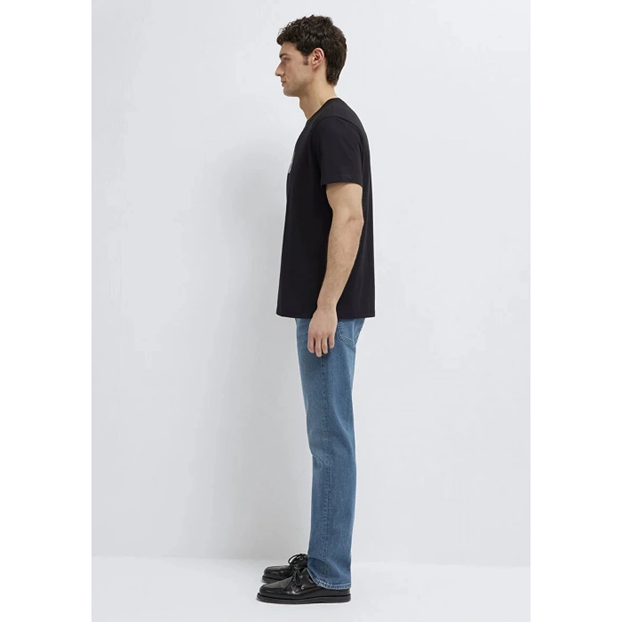 Mavi 0613364 0 Yaka Erkek Tshirt - Siyah