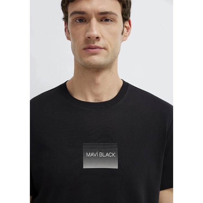 Mavi 0613364 0 Yaka Erkek Tshirt - Siyah