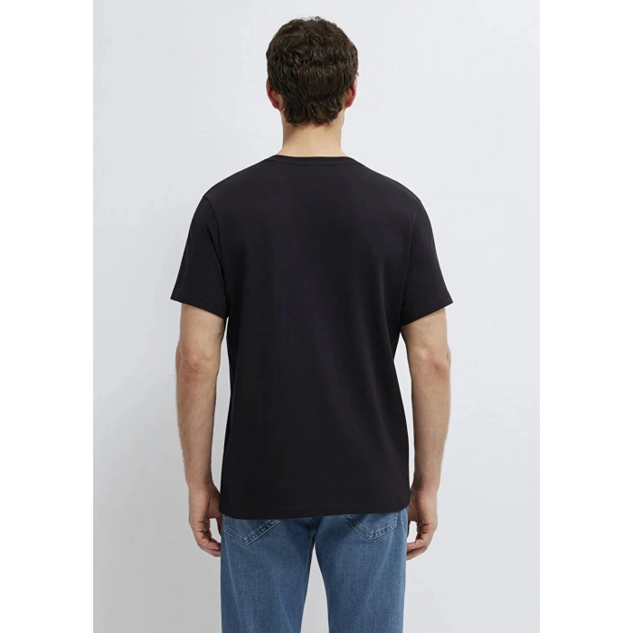 Mavi 0613364 0 Yaka Erkek Tshirt - Siyah