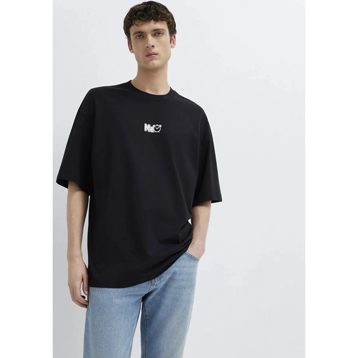 Mavi 0613377 0 Yaka Erkek Tshirt - Siyah