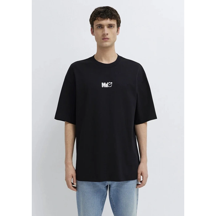 Mavi 0613377 0 Yaka Erkek Tshirt - Siyah