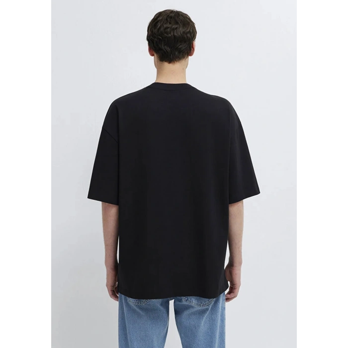 Mavi 0613377 0 Yaka Erkek Tshirt - Siyah