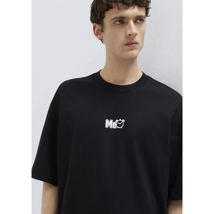 Mavi 0613377 0 Yaka Erkek Tshirt - Siyah
