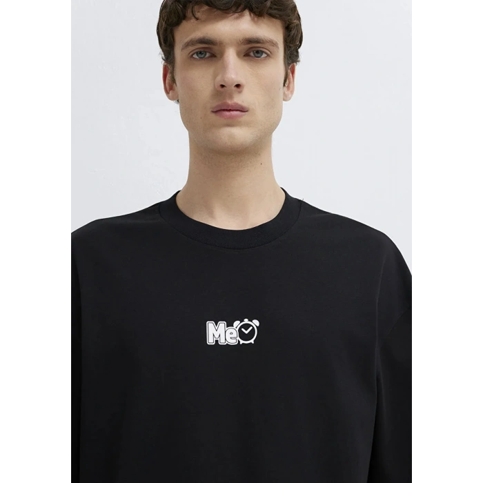 Mavi 0613377 0 Yaka Erkek Tshirt - Siyah