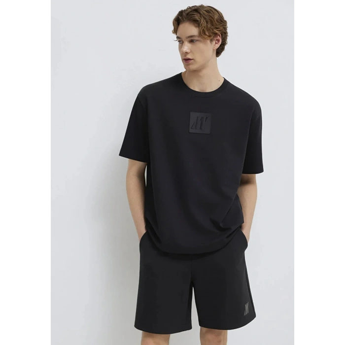 Mavi 0613439 0 Yaka Erkek Tshirt - Siyah