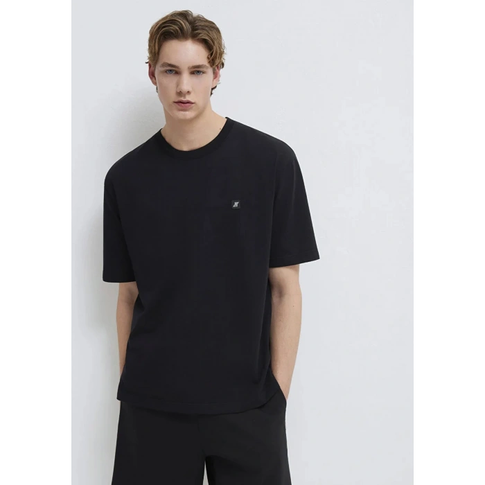 Mavi 0613442 0 Yaka Erkek Tshirt - Siyah