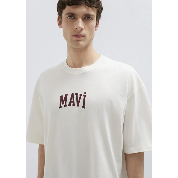 MAVI 0613578 0 YAKA ERKEK TSHIRT - EKRU