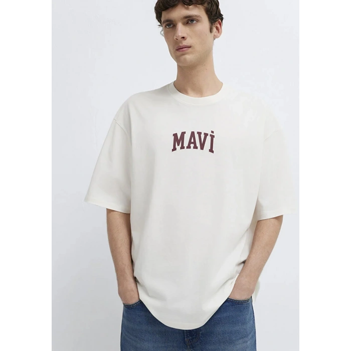 MAVI 0613578 0 YAKA ERKEK TSHIRT - EKRU