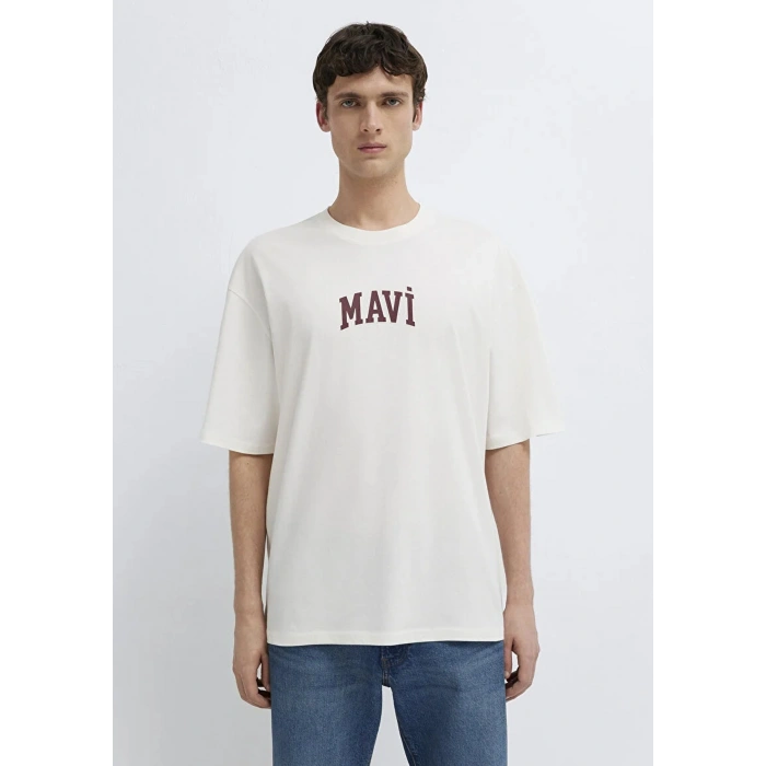 MAVI 0613578 0 YAKA ERKEK TSHIRT - EKRU