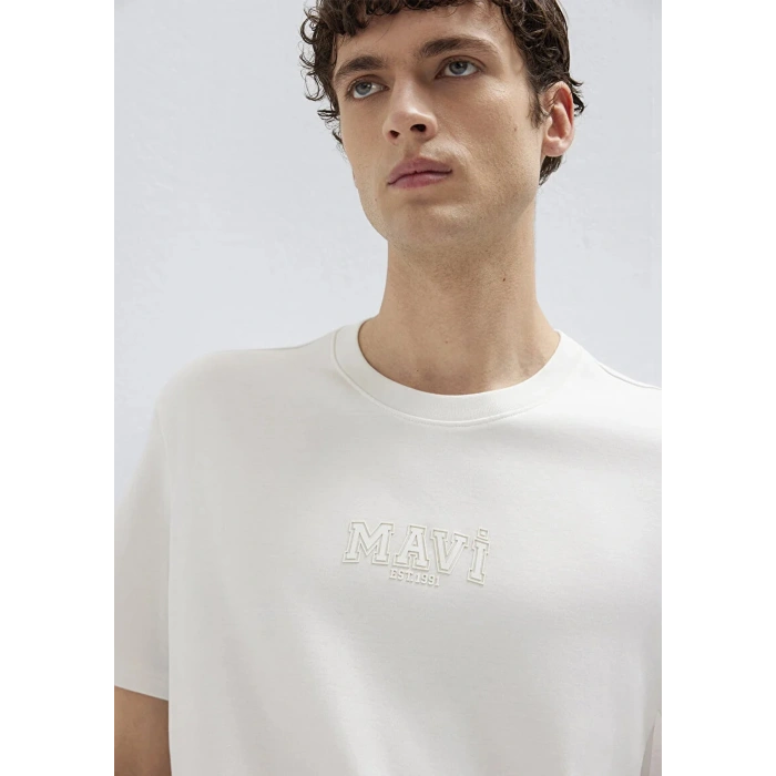 MAVI 0613662 0 YAKA ERKEK TSHIRT - BEYAZ