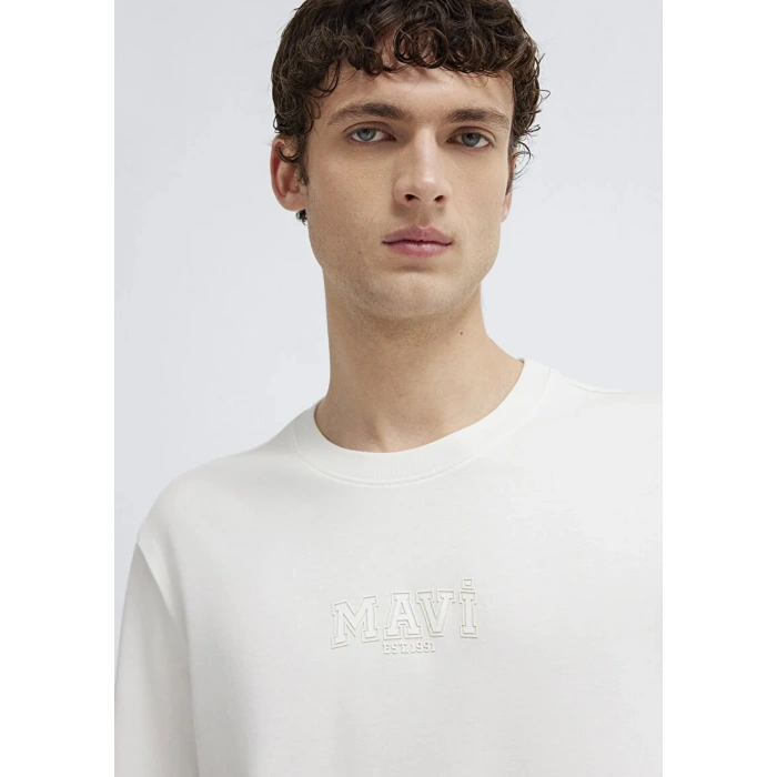 MAVI 0613662 0 YAKA ERKEK TSHIRT - BEYAZ