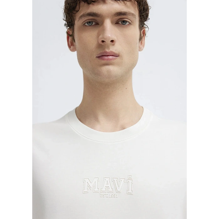 MAVI 0613662 0 YAKA ERKEK TSHIRT - BEYAZ