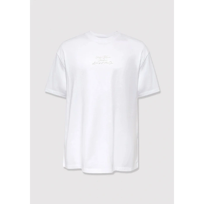 Mavi 0613674 0 Yaka Erkek Tshirt - Beyaz