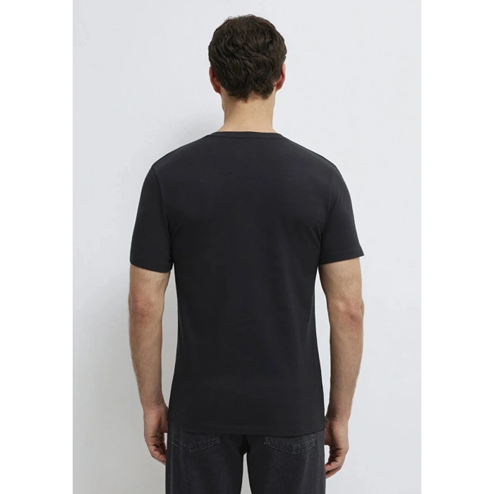 Mavi 061748 V Yaka Erkek Basic Tshirt - Siyah