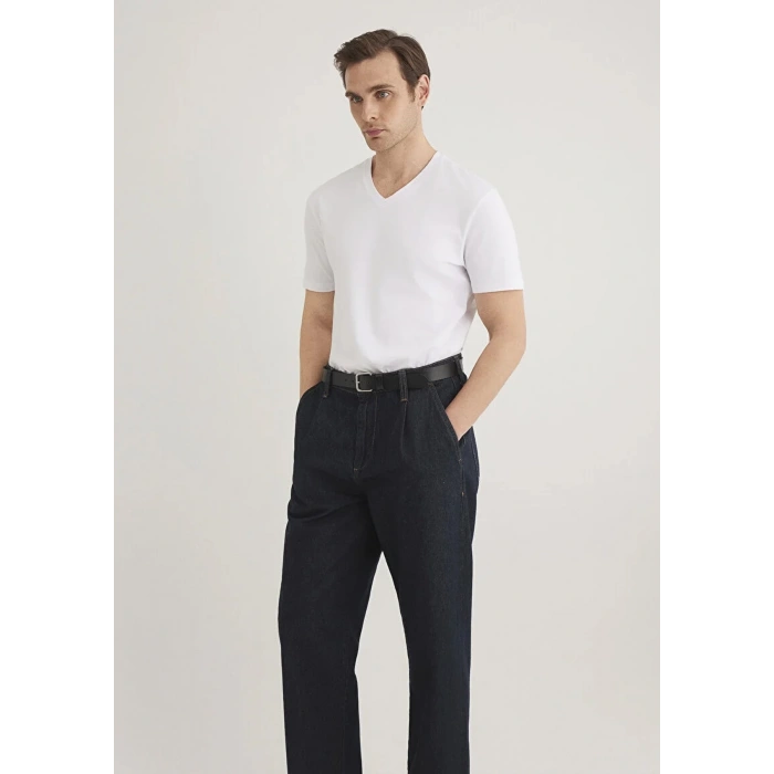 Mavi 061748 V Yaka Erkek Tshirt - Beyaz