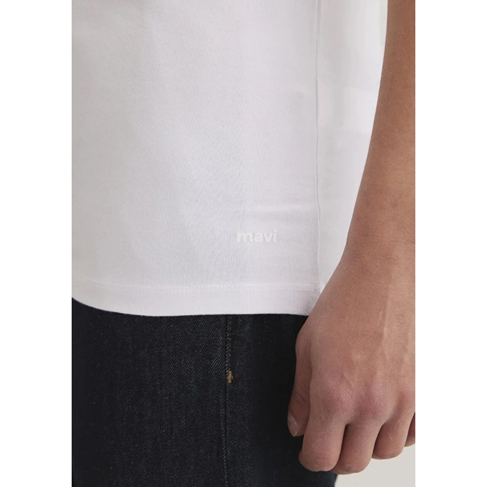 Mavi 061748 V Yaka Erkek Tshirt - Beyaz