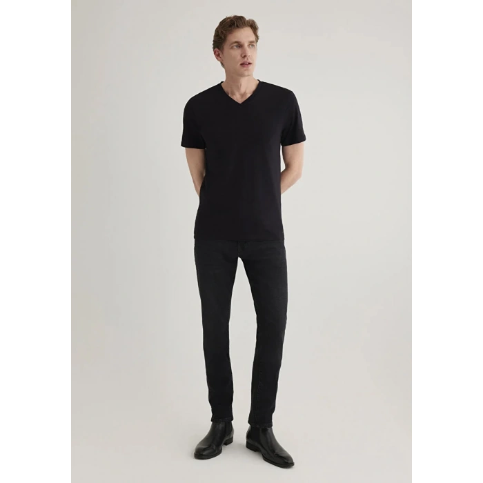 Mavi 061748 V Yaka Erkek Tshirt - Siyah