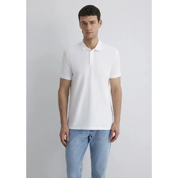 Mavi 064946 Yakali Erkek Tshirt - Beyaz