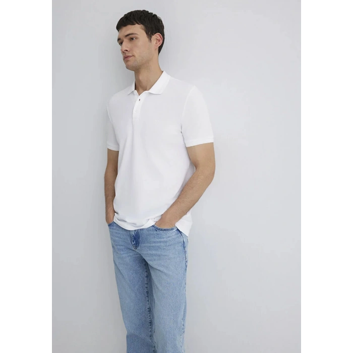 Mavi 064946 Yakali Erkek Tshirt - Beyaz