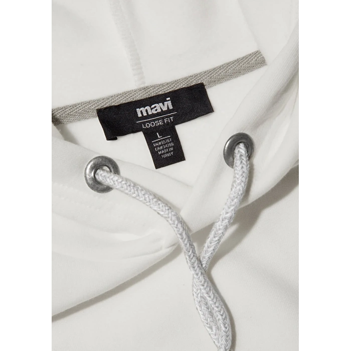 Mavi 065809 Kapsonlu Erkek Sweat - Beyaz
