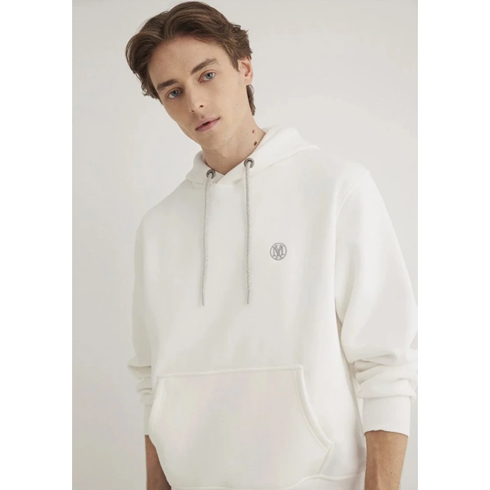 Mavi 065809 Kapsonlu Erkek Sweat - Ekru