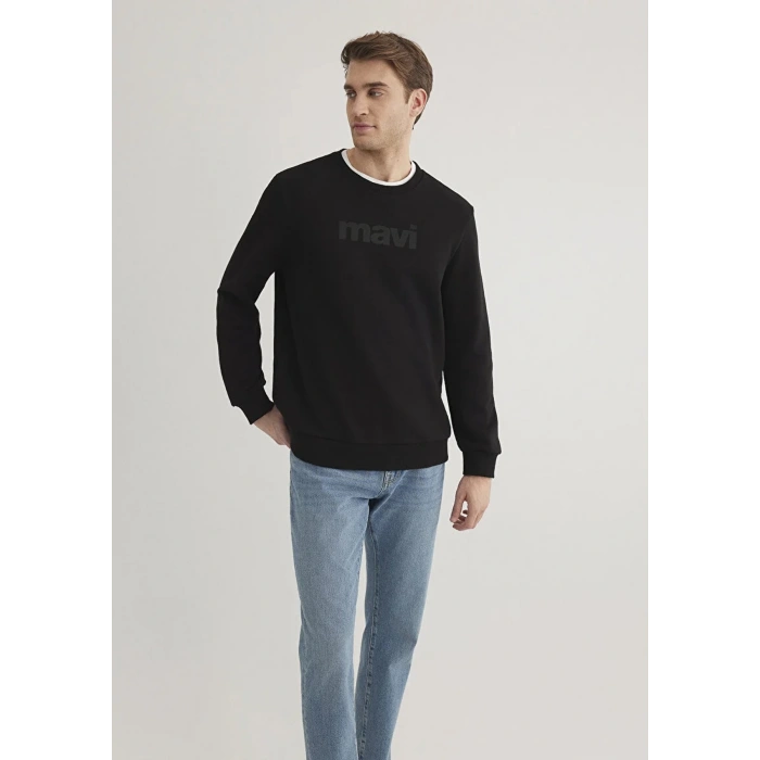 Mavi 066303 0 Yaka Erkek Sweat - Siyah