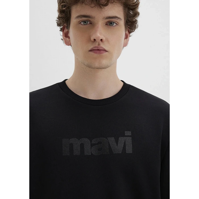 Mavi 066303 0 Yaka Erkek Sweat - Siyah