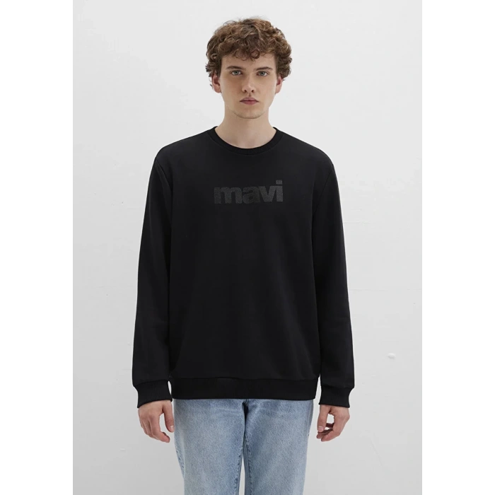 Mavi 066303 0 Yaka Erkek Sweat - Siyah