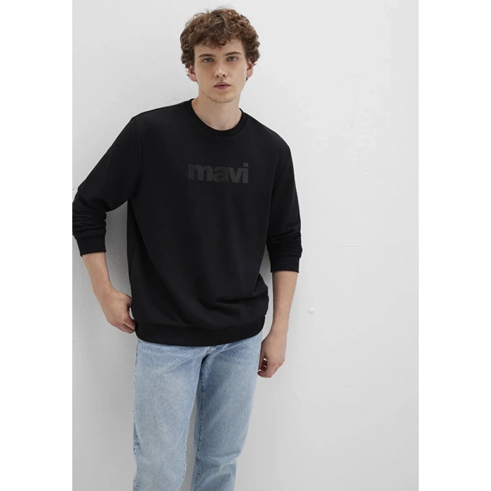 Mavi 066303 0 Yaka Erkek Sweat - Siyah
