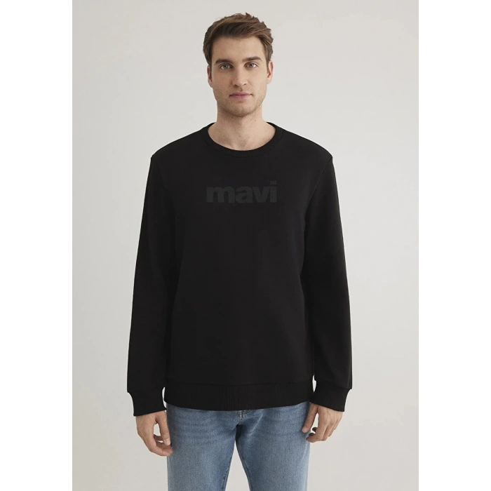 Mavi 066303 0 Yaka Erkek Sweat - Siyah