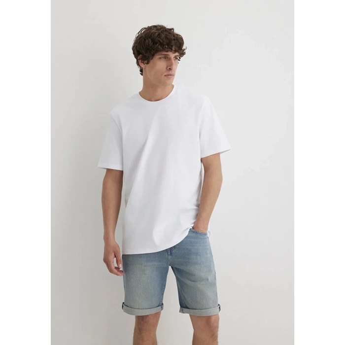 Mavi 066483 0 Yaka Erkek Tshirt - Beyaz