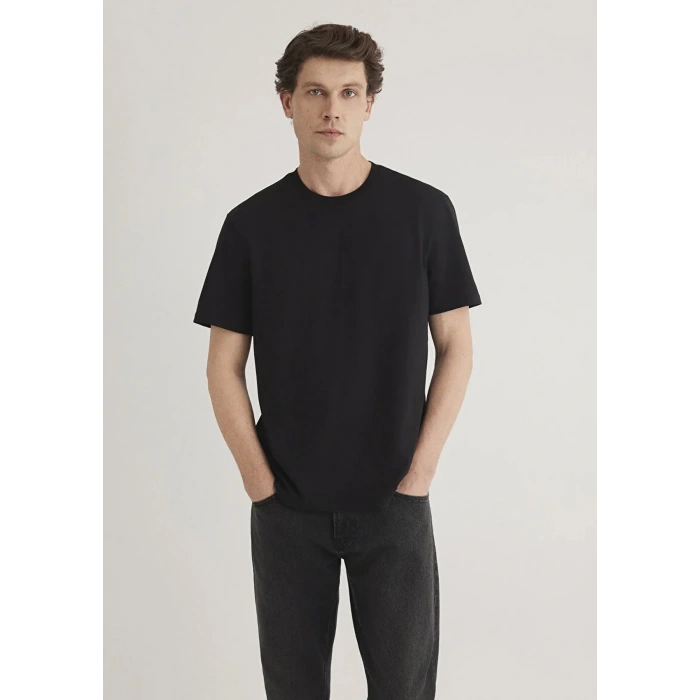 Mavi 066483 0 Yaka Erkek Tshirt - Siyah