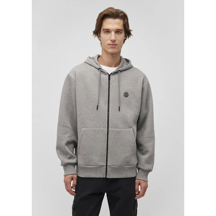 Mavi 066979 Kapsonlu Fermuarli Erkek Sweat - Gri