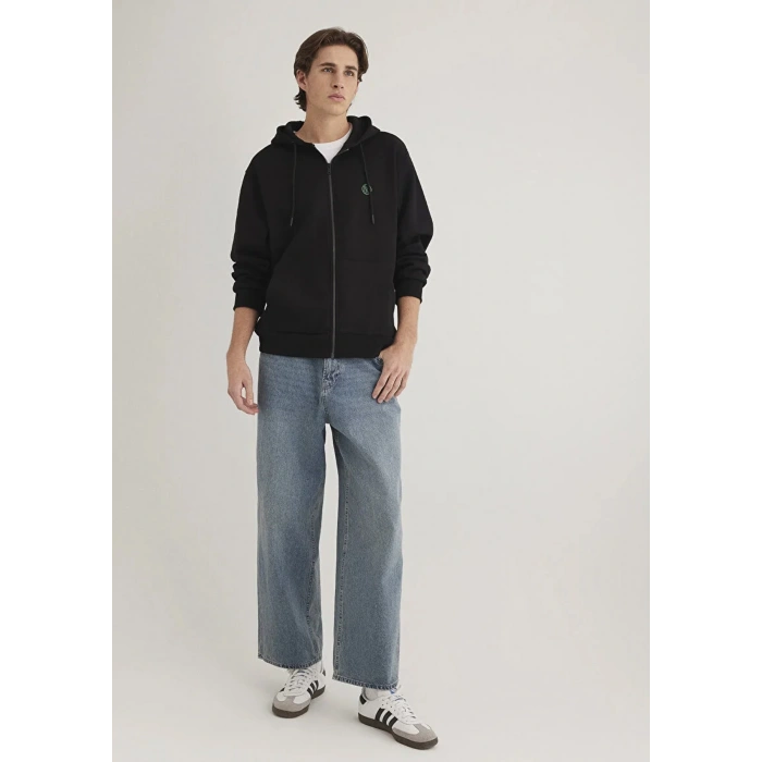 Mavi 066979 Kapsonlu Fermuarli Erkek Sweat - Siyah