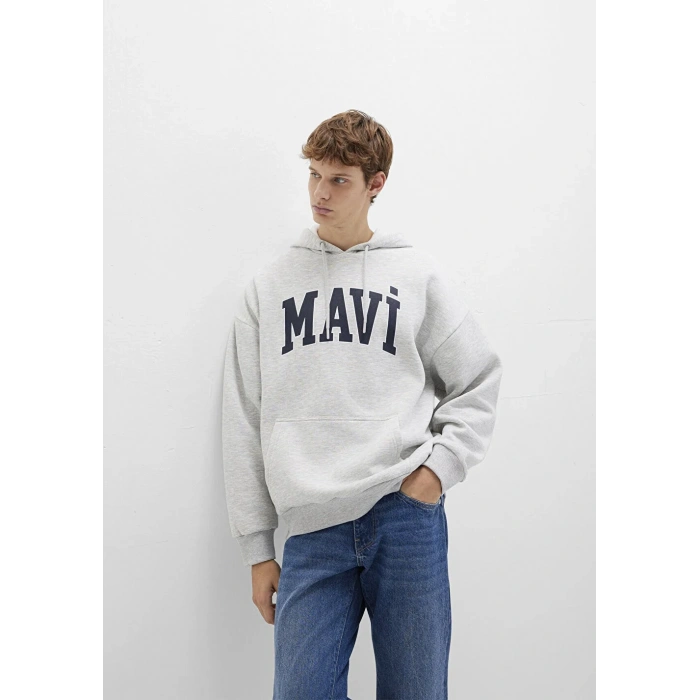 Mavi 067149 Kapsonlu Erkek Sweat - Gri