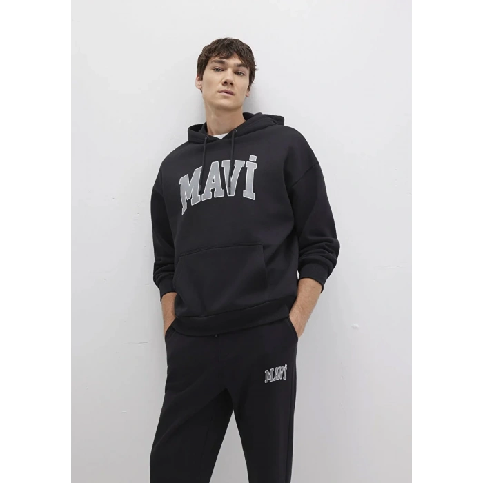 Mavi 067149 Kapsonlu Erkek Sweat - Siyah