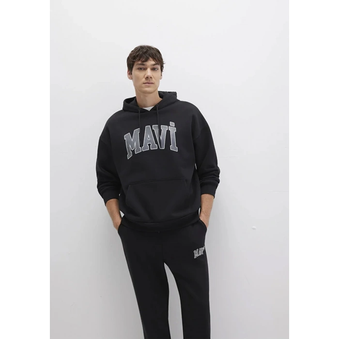 Mavi 067149 Kapsonlu Erkek Sweat - Siyah