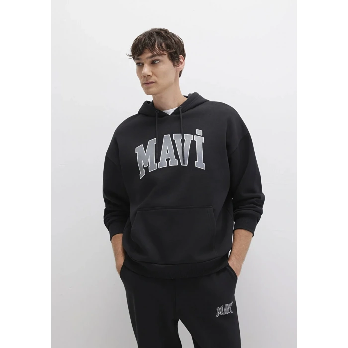 Mavi 067149 Kapsonlu Erkek Sweat - Siyah