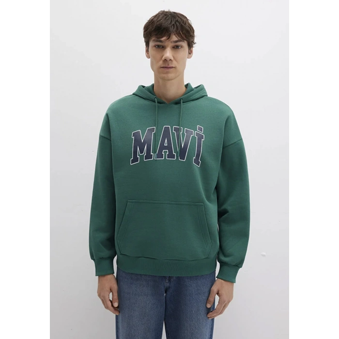 Mavi 067149 Kapsonlu Erkek Sweat - Zumrut Yesili