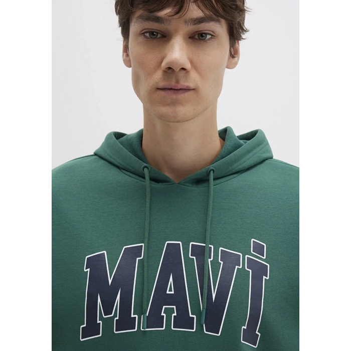 Mavi 067149 Kapsonlu Erkek Sweat - Zumrut Yesili