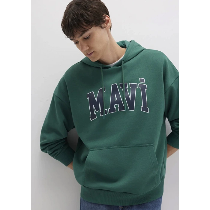 Mavi 067149 Kapsonlu Erkek Sweat - Zumrut Yesili