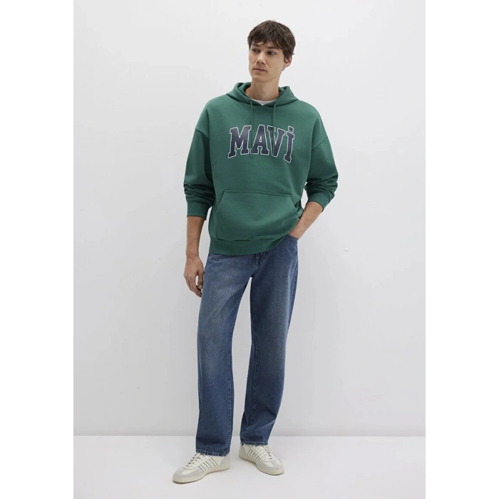 Mavi 067149 Kapsonlu Erkek Sweat - Zumrut Yesili