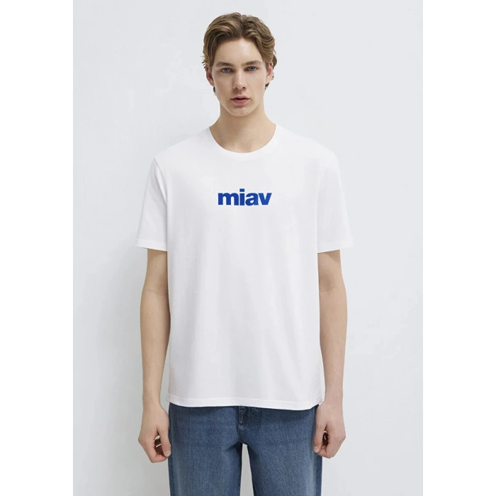 Mavi 067153 0 Yaka Erkek Tshirt - Beyaz