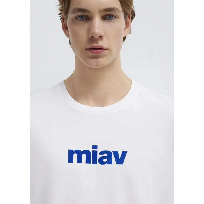 Mavi 067153 0 Yaka Erkek Tshirt - Beyaz