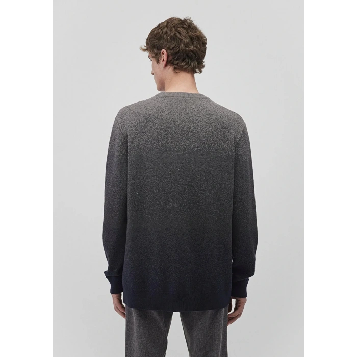 Mavi 070779 0 Yaka Erkek Triko - Gri Siyah